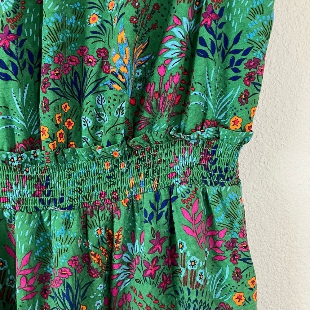 SUGARLIPS Rio Dress Plus Size 2X Boho Tiered Ditsy Floral Party Vacation Green - Picture 12 of 13